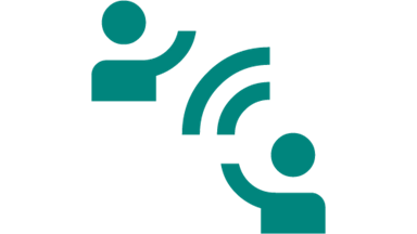 Two people connecting 