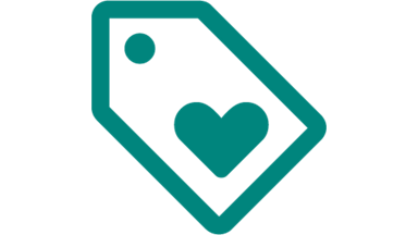 Label tag with heart
