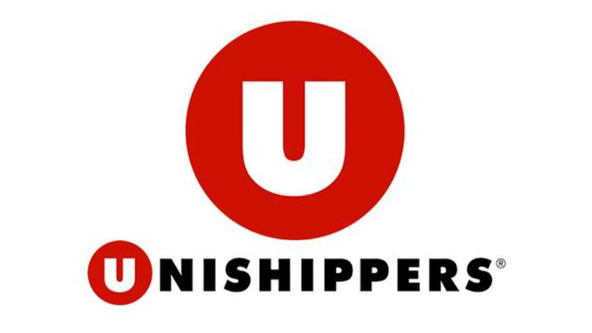 Unishippers logo with red circle and big U in it
