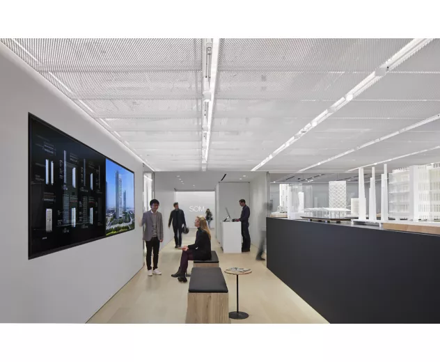 USG - Ceilings Plus🅫 Solutions de design - Expanse🅪 - Design Solutions™ Expanse® | Project: One Maritime Plaza, Finish: White, Architect: SOM, Photo © Dave Burk
