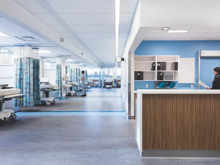 USG Mars™ Acoustical Panels with ClimaPlus™ Performance, Chinook Regional Hospital in Lethbridge, Alberta, Canada, Architect: Perkins+Will/Group2, Photo: © Andrew Latreille