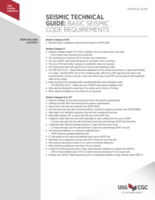 Seismic Technical Guides | USG