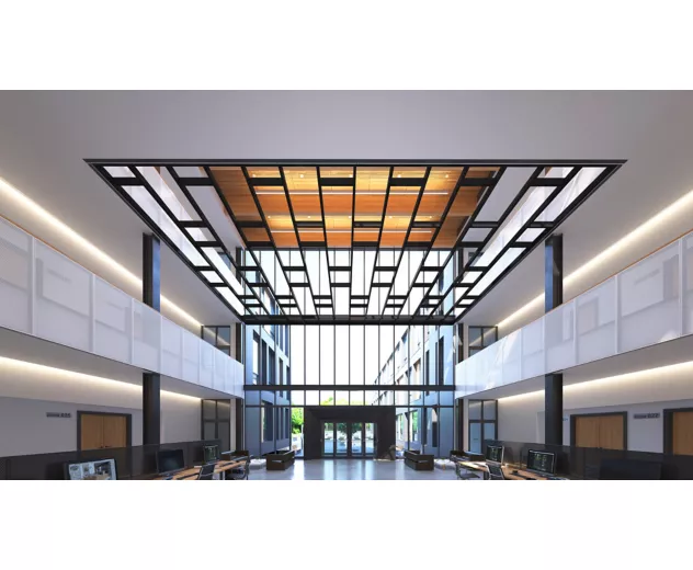 USG - Ceilings Plus🅫 Solutions de design - Beamz🅪 baffles et modules interconnectés