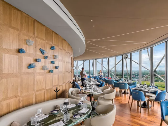 USG Ensemble® Acoustical Drywall Ceiling, Crown Block - Reunion Tower, Architect: Beck Group, Photo: © Wade Griffith