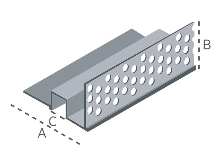 USG - Gotero plástico para tablero de 1/2" de 3.05m - Gotero plástico para tablero de 1/2" de 3.05m
