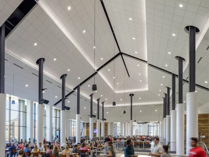 USG Mars™ Acoustical Panels, USG Compasso™ Elite Transitions, Donn® Brand Centricitee™ DXT™ Acoustical Suspension System | Architect: Baskervill