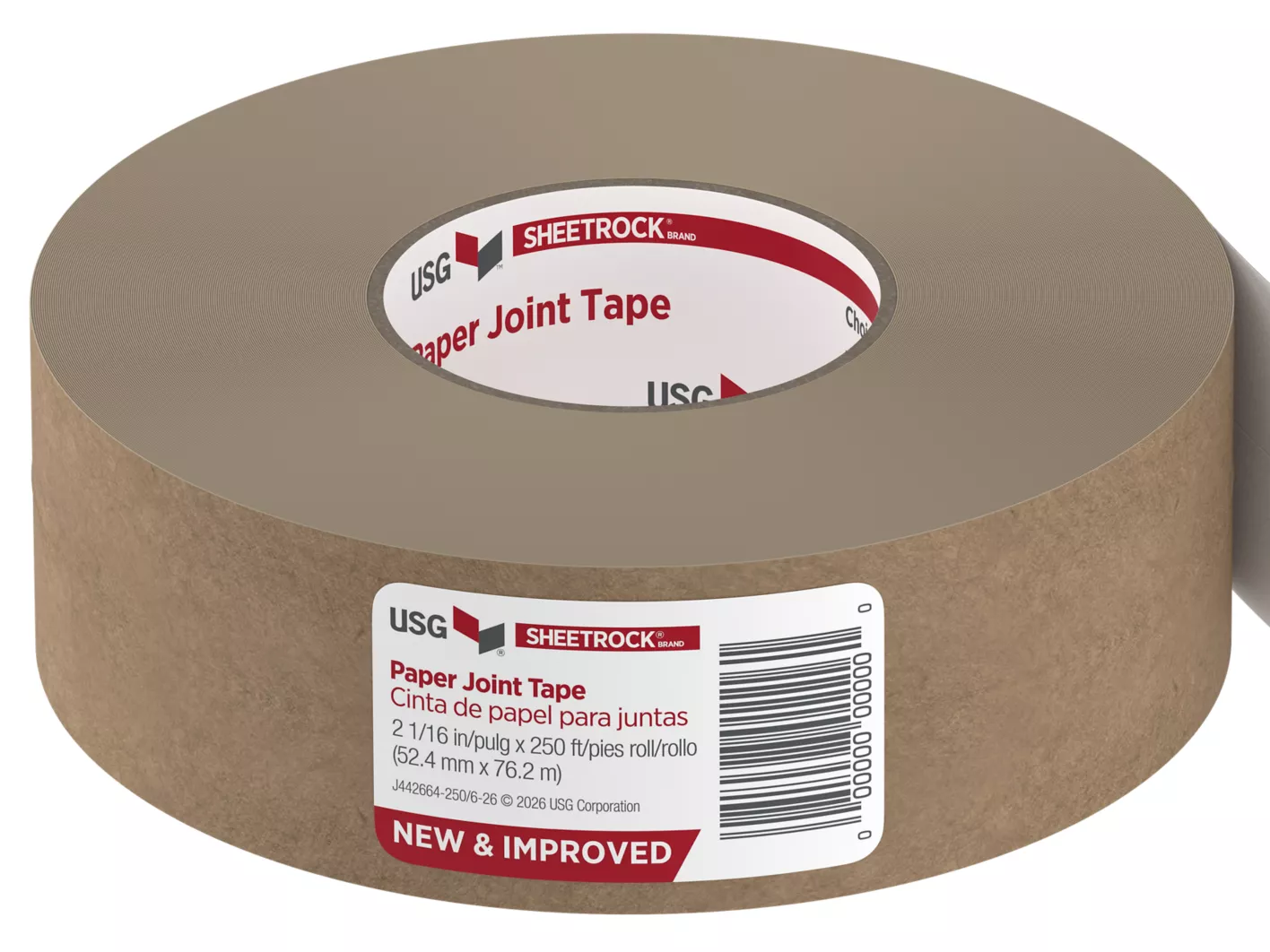New & Improved: 100% Recycled USG Sheetrock® Brand Paper Joint Tape