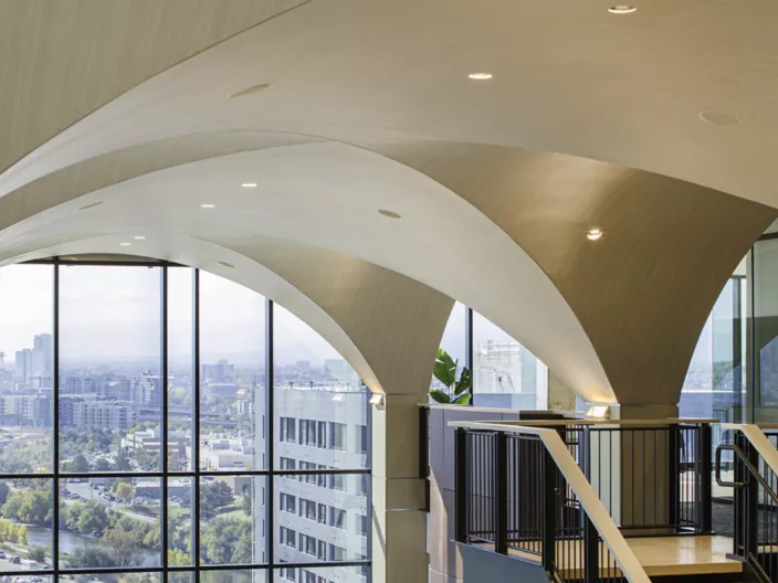 USG Drywall Suspension System Curved Ceilings, Architect: Davis Partnership Architects, Photo: © Brian C. Grimes