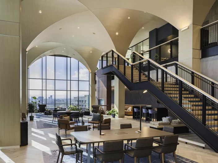 USG Drywall Suspension System Curved Ceilings, Architect: Davis Partnership Architects, Photo: © Brian C. Grimes