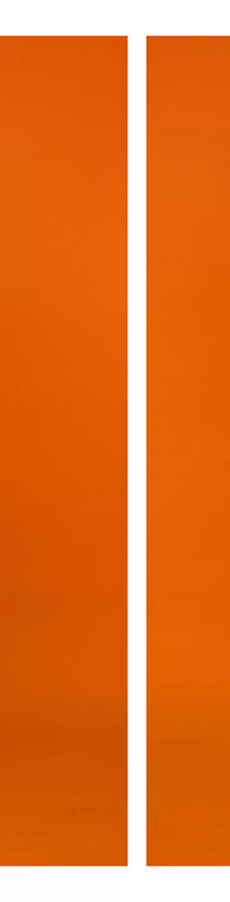 A young woman is shown in three side-by-side images performing a standing breathing exercise. She stands on an orange background, wearing a brown shirt, dark leggings, and athletic shoes. Her hands are placed behind her head as she transitions through different stages of inhaling and exhaling. The sequence highlights posture and controlled breathing technique.