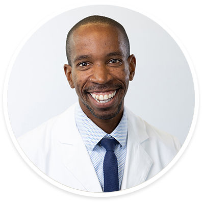 A circular portrait of Duriel Hardy, MD