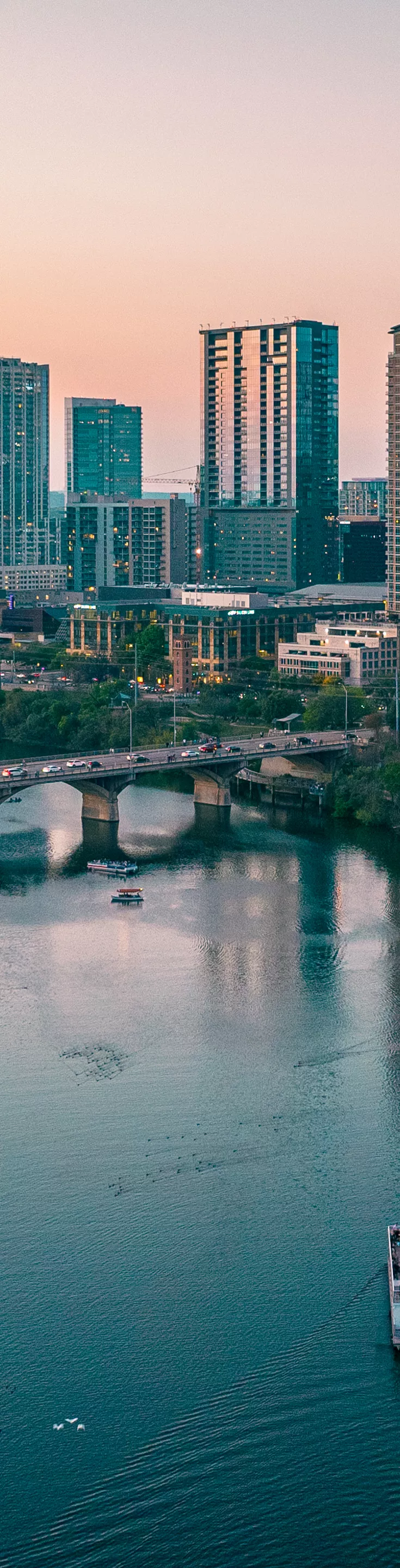Downtown sunset cityscape