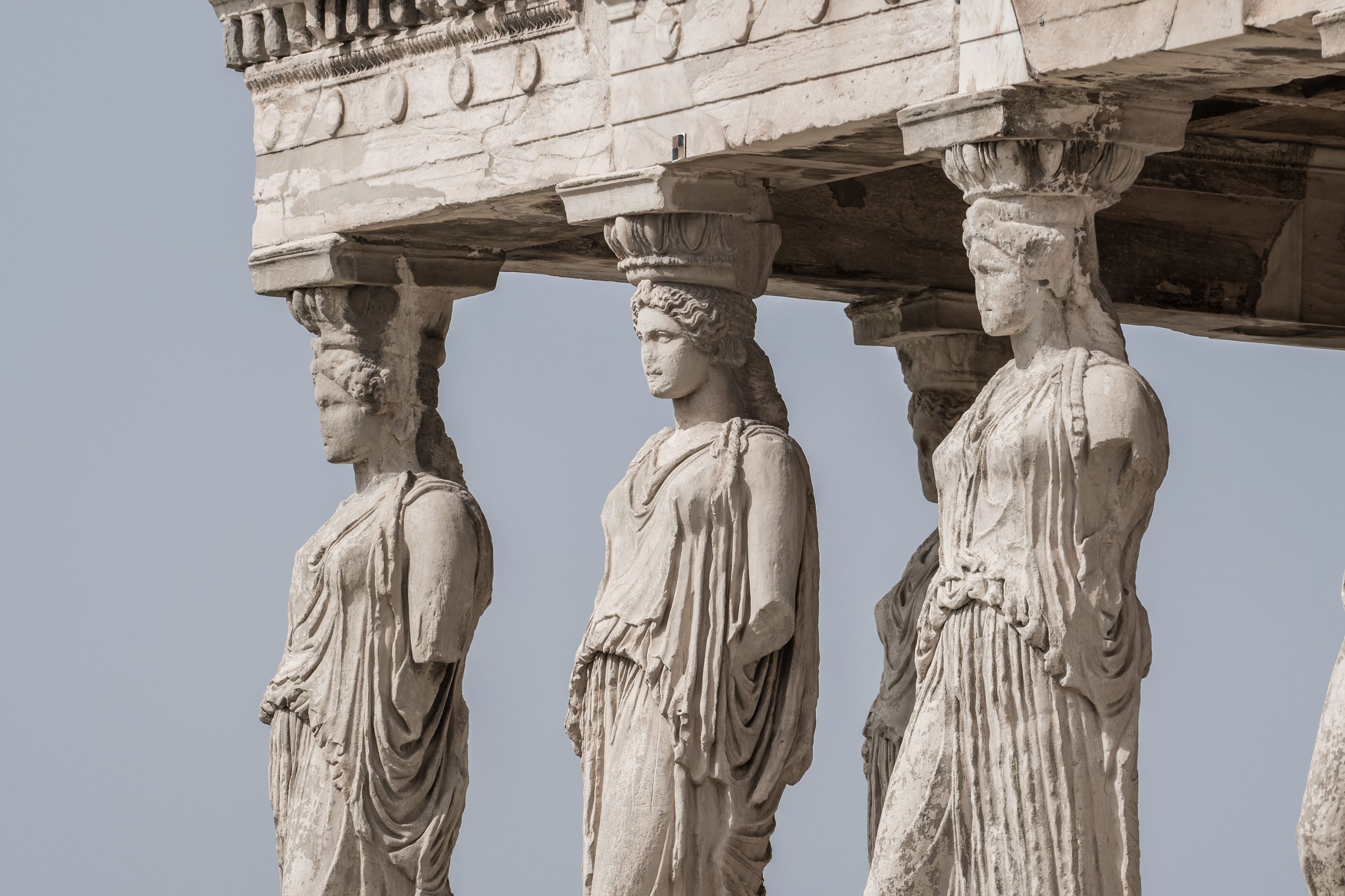 Acropolis Caryatid Porch Statues Athens