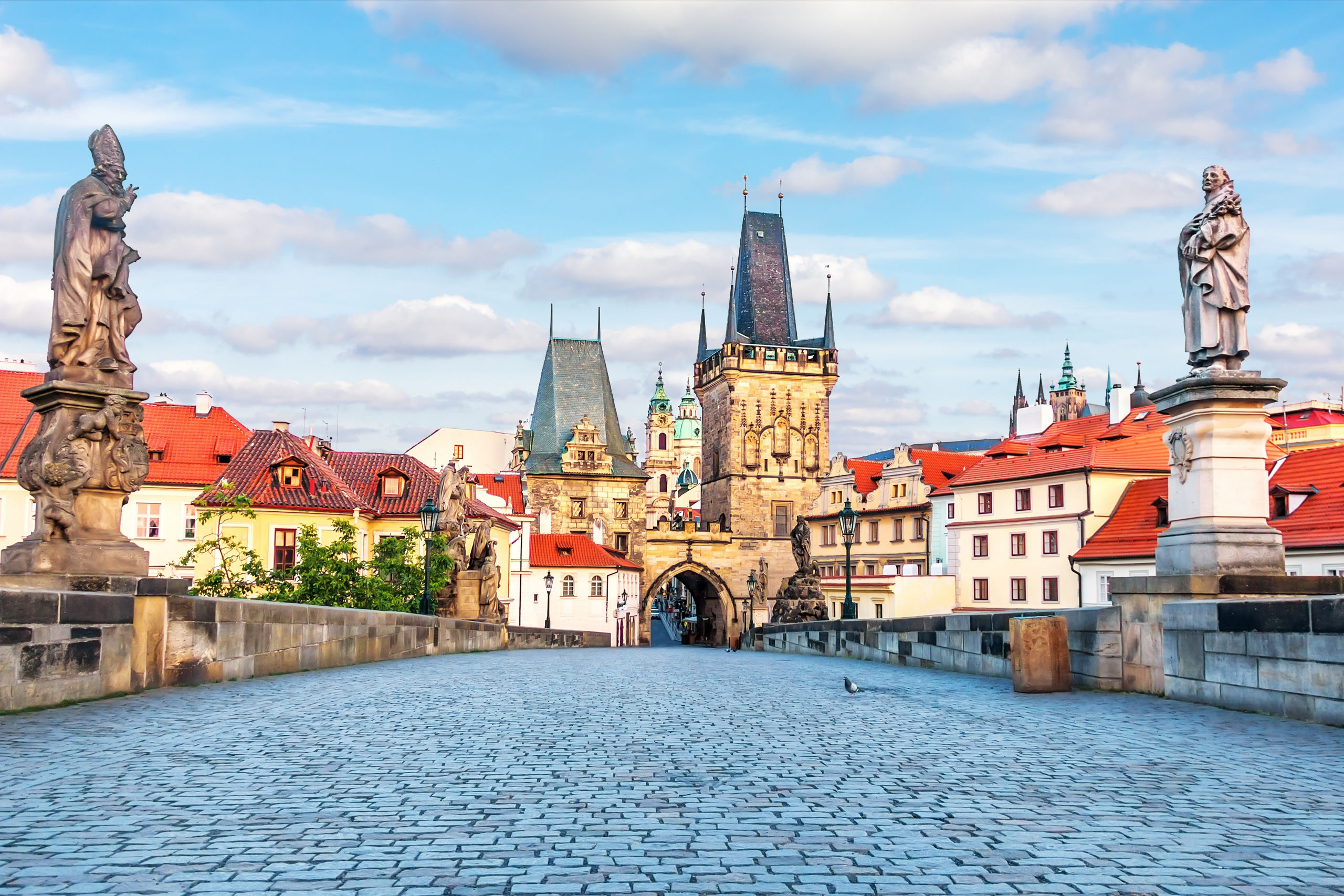 Bridge Balustrade Statues Tower Prague