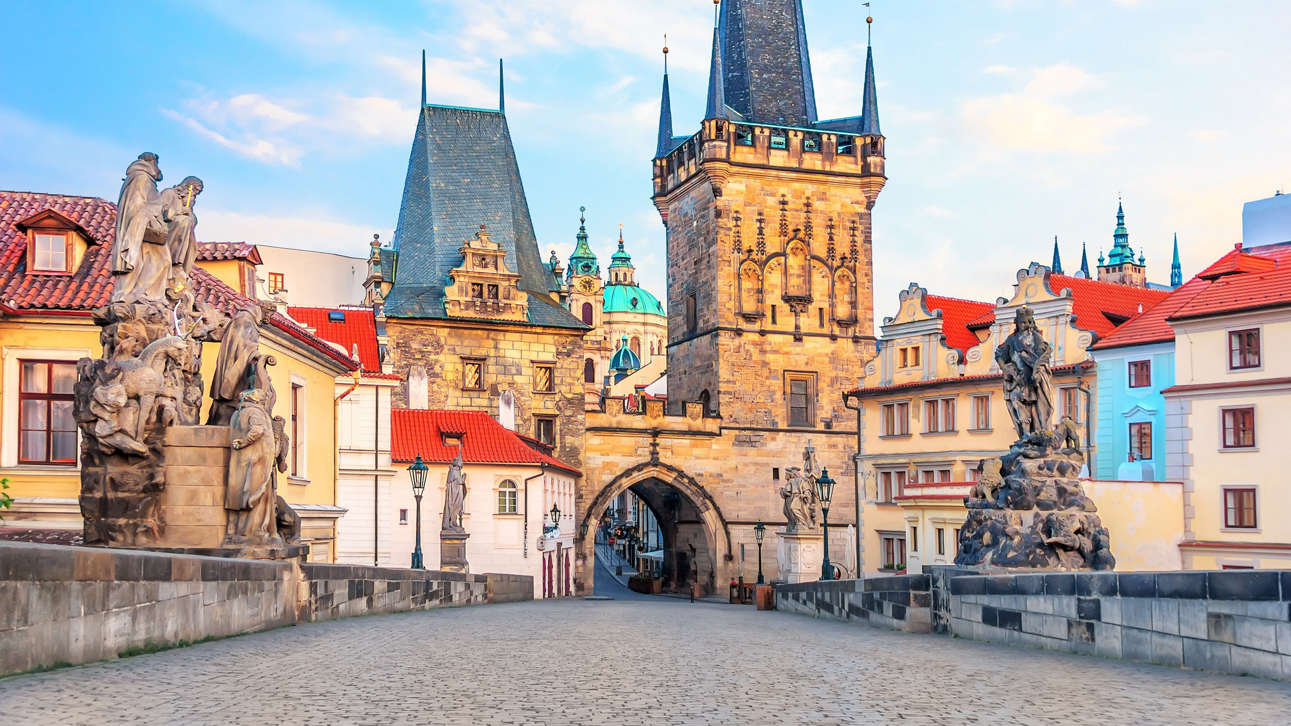 Bridge Statues Tower Gate Prague