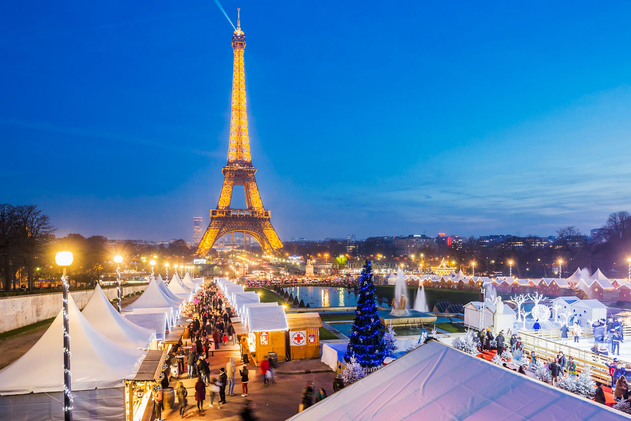 Christmas-Market-Aerial-Eiffel Tower Paris
