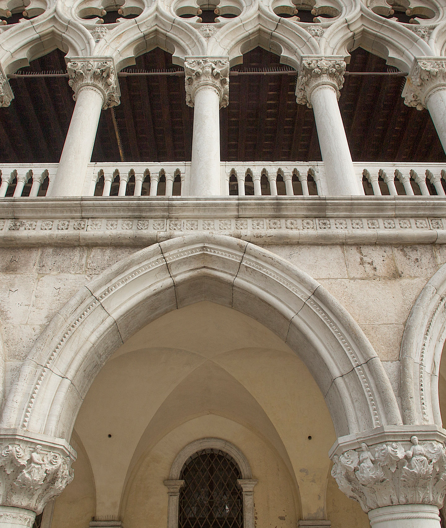 Historic Venetian Gothic architectural facade
