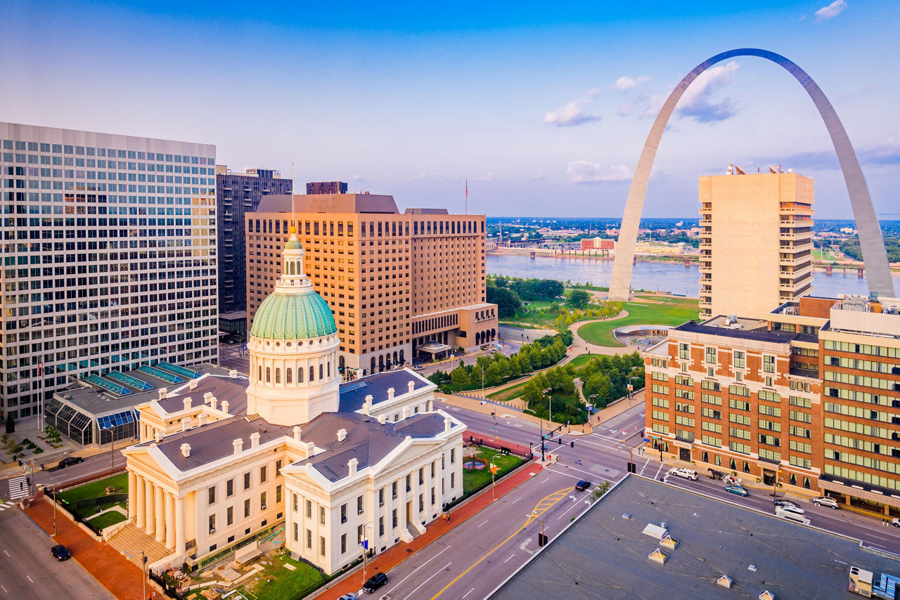 Downtown Buildings Arch St Louis