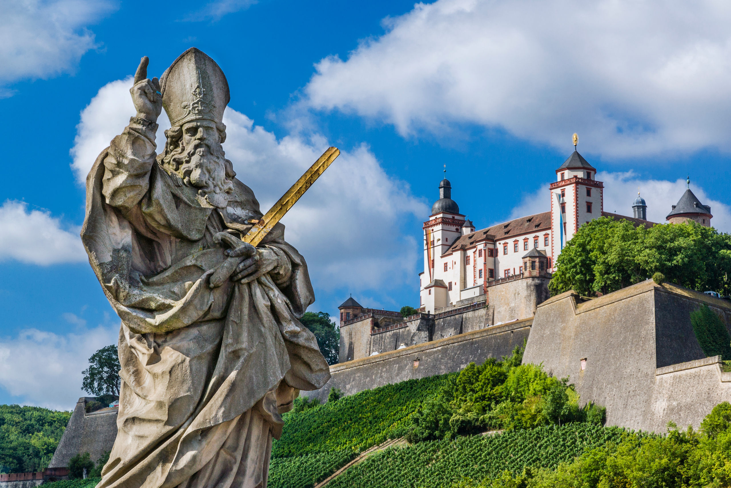 Fortress Bishop Statue Wurzburg