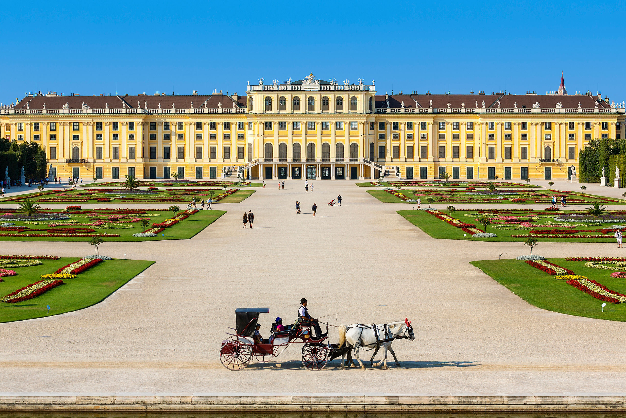 Front Gardens Schonbrunn Palace Vienna