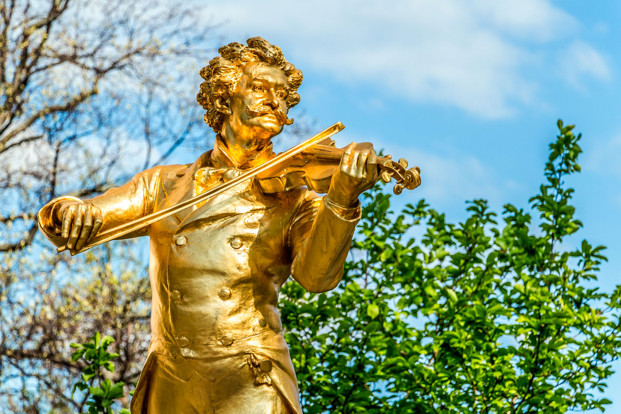 Gilded Johann Strauss Statue Vienna