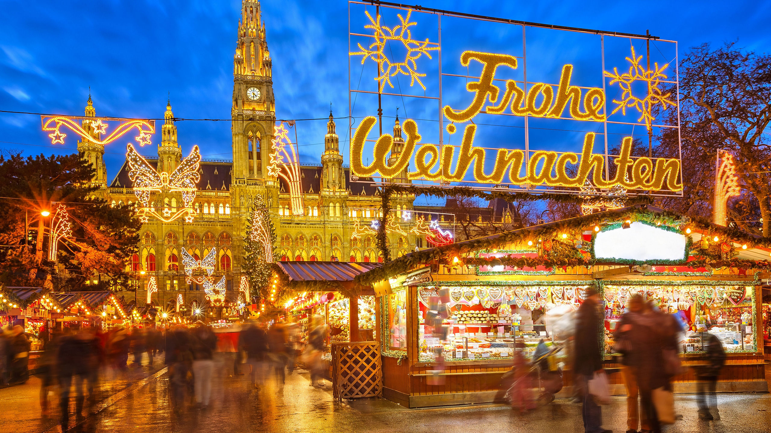 Illuminated Christmas Market Sign Vienna