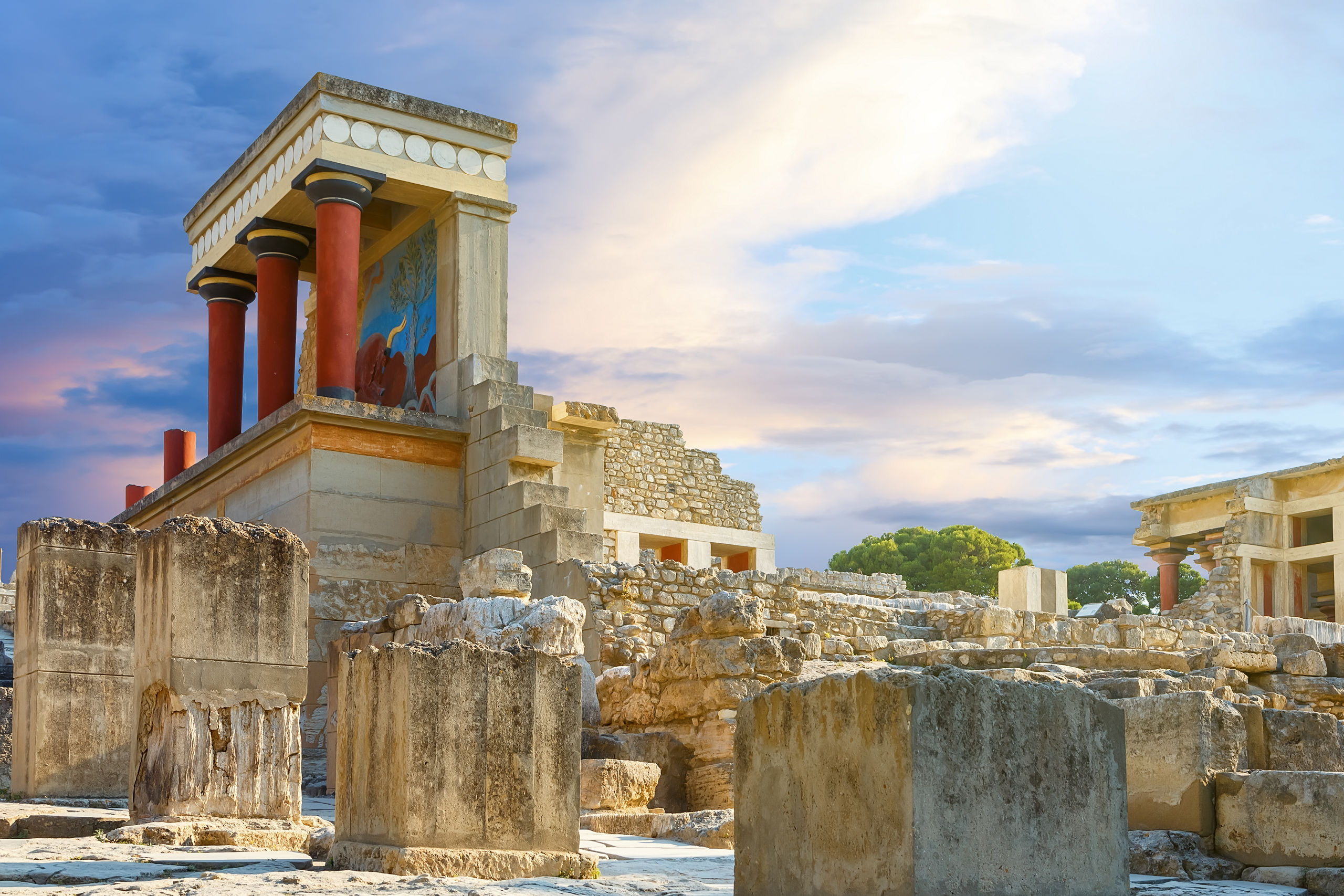 Knossos Palace Ruins Sky Crete