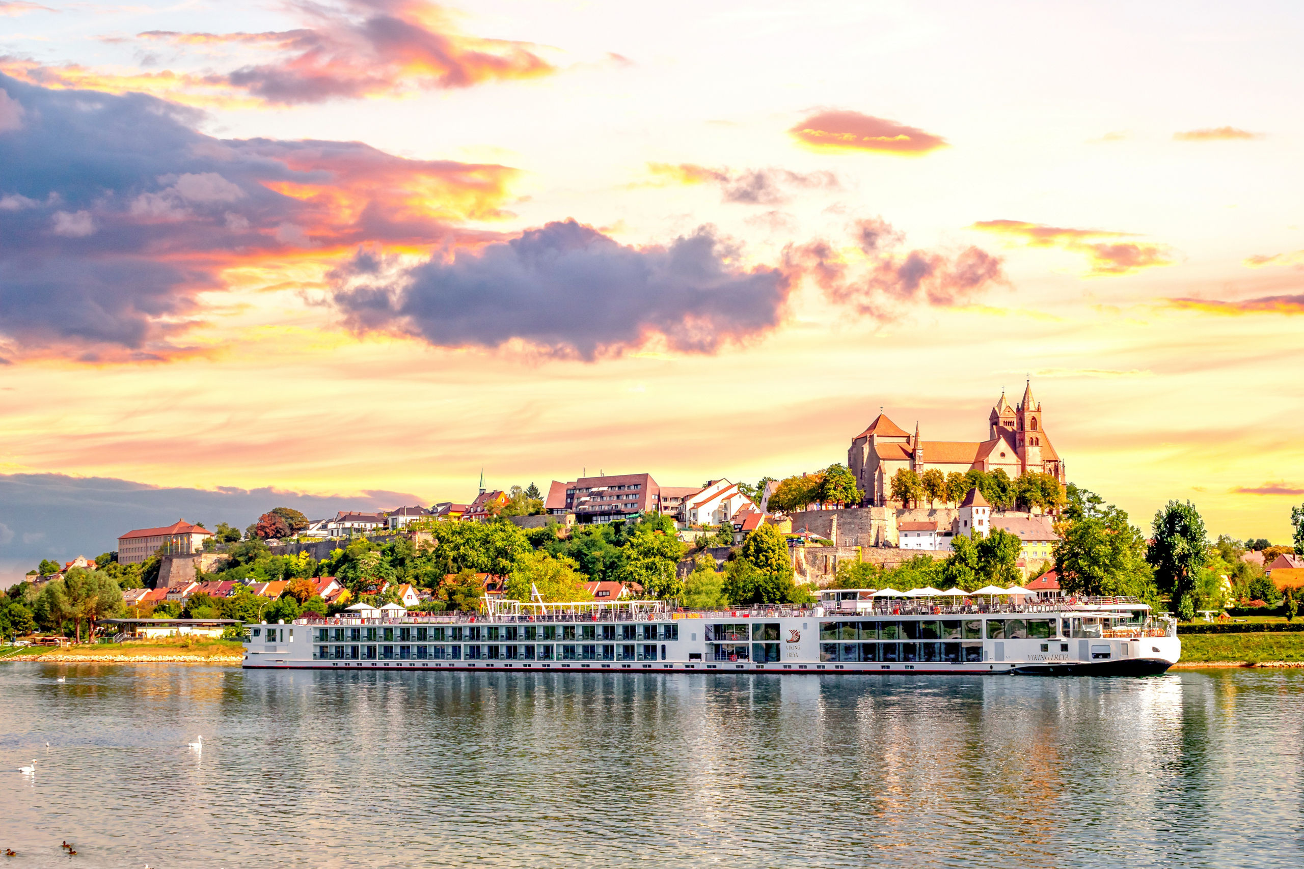 Longship Townscape Rhine River Breisach