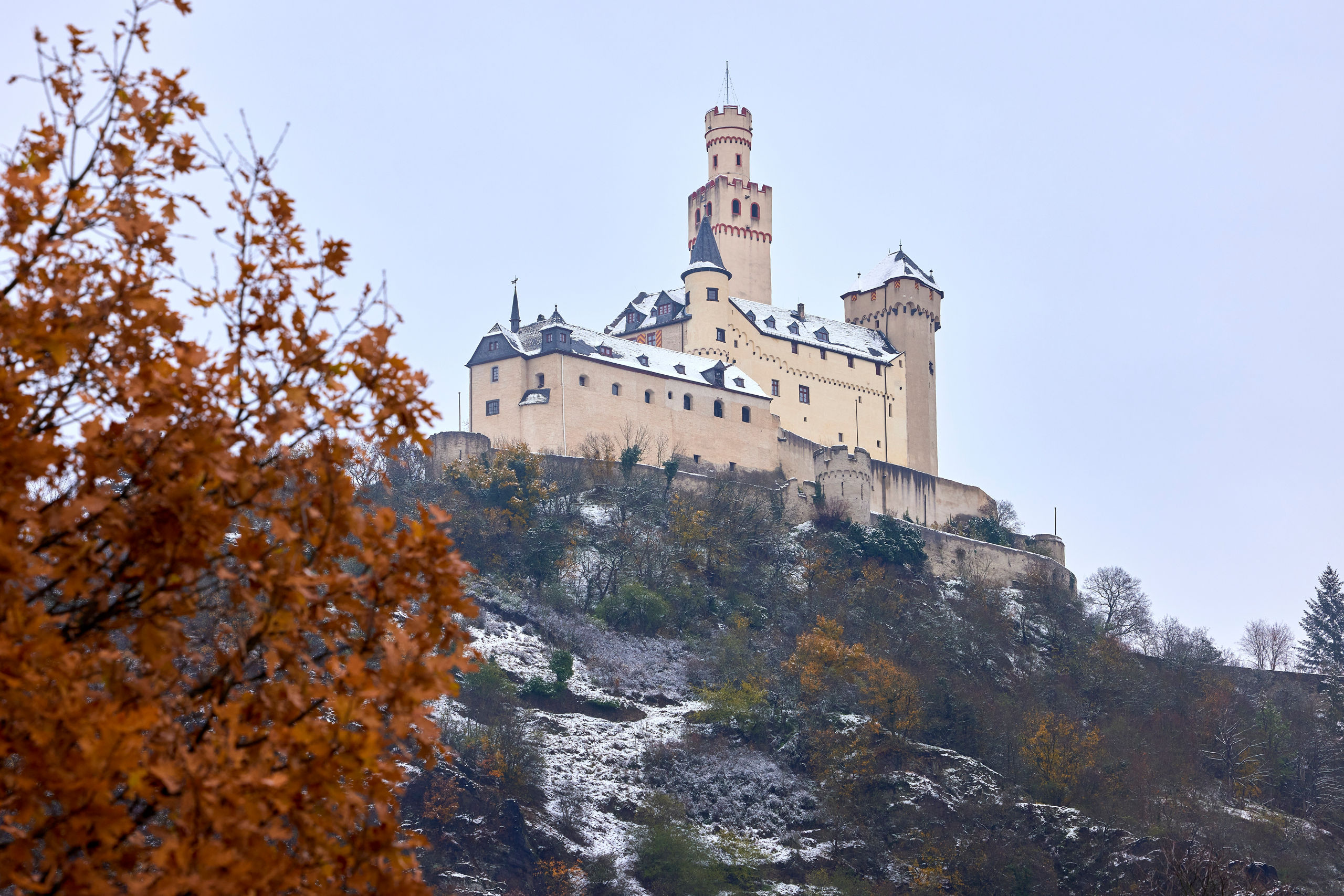 Marksburg Castle Hillside Fall Braubach