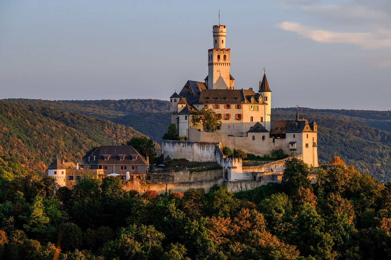 Marksburg Castle Morning View Braubach