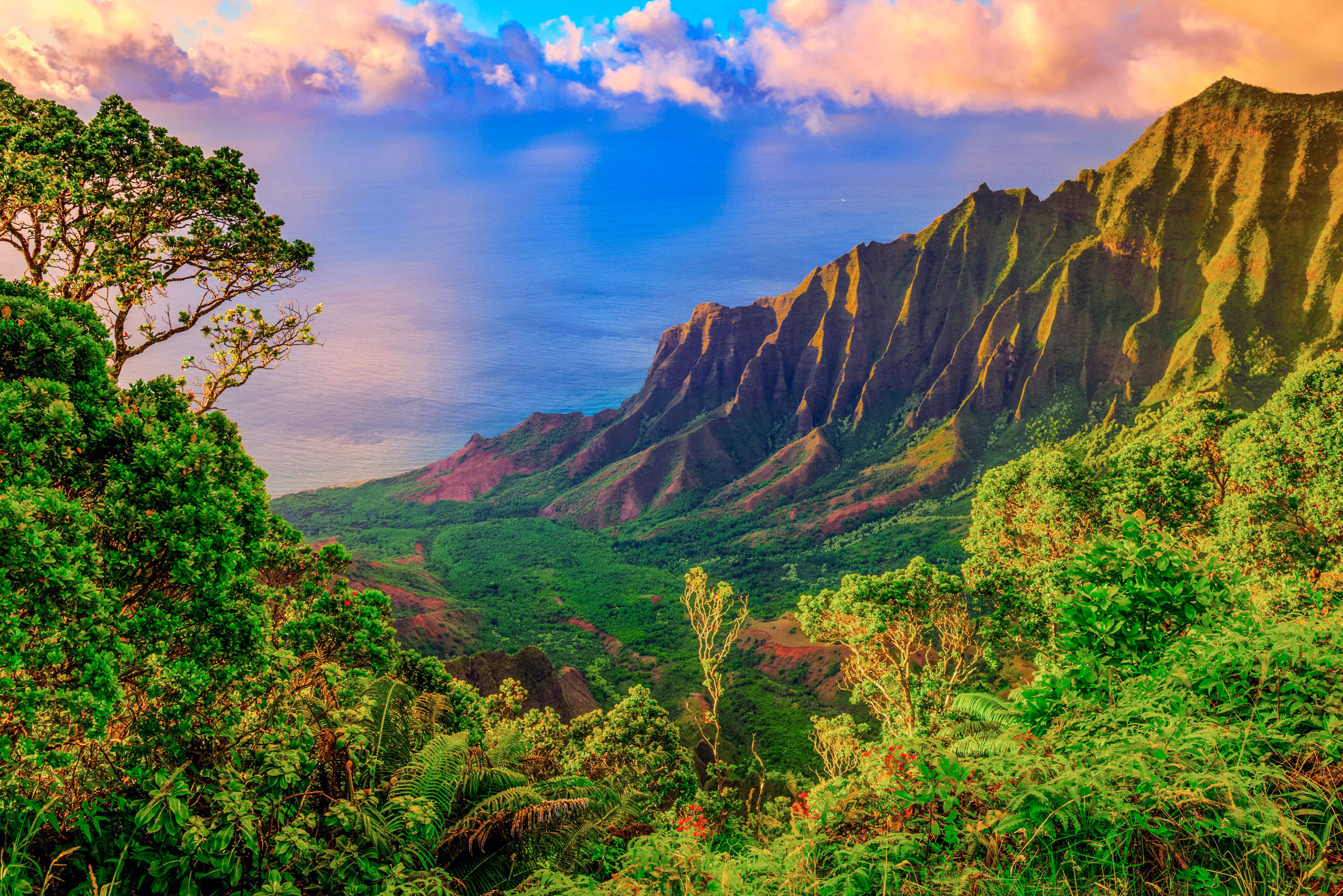 Na Pali Coast Sunset Valley Kauai