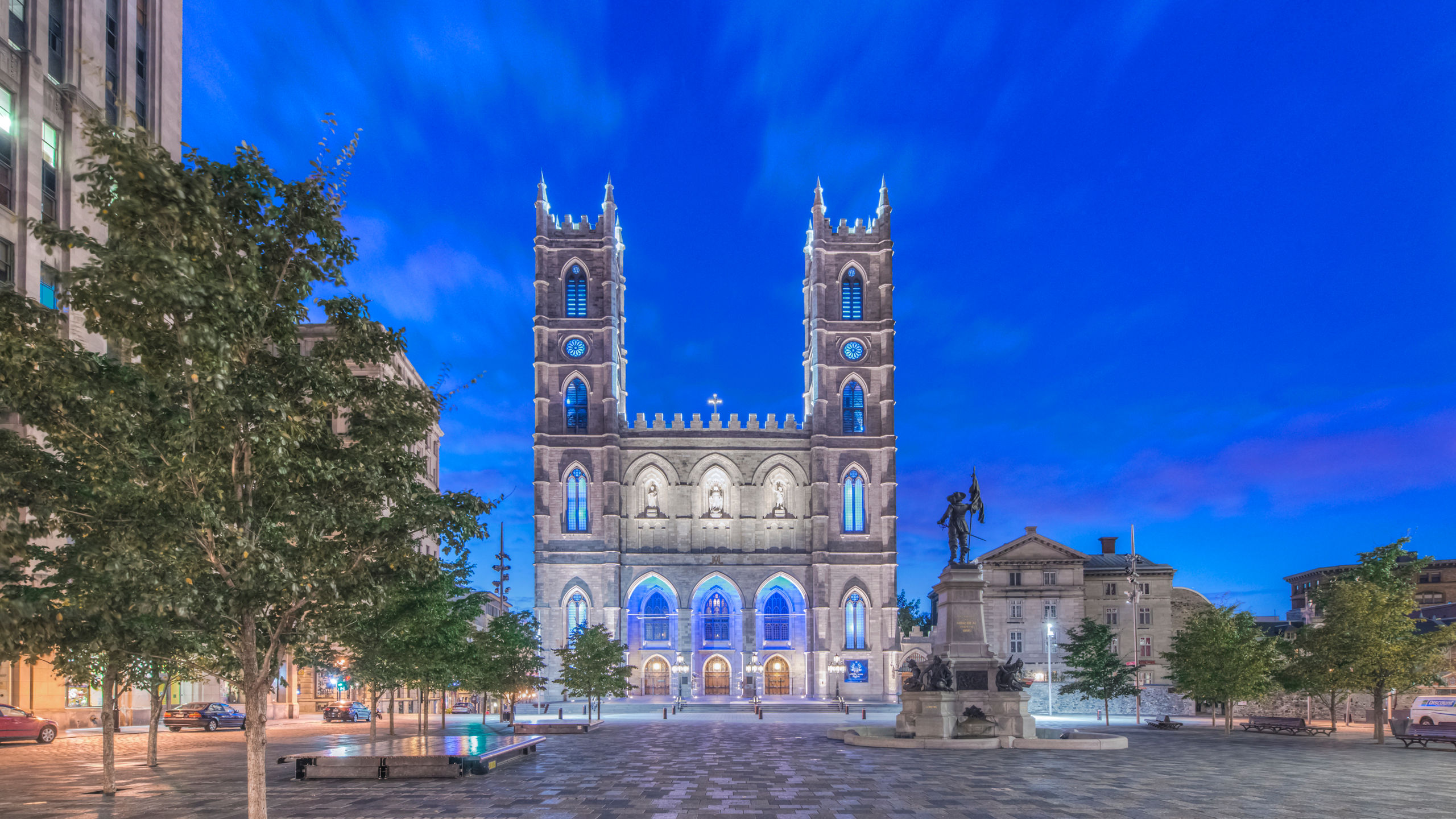 Notre Dame Basilica Evening Montreal