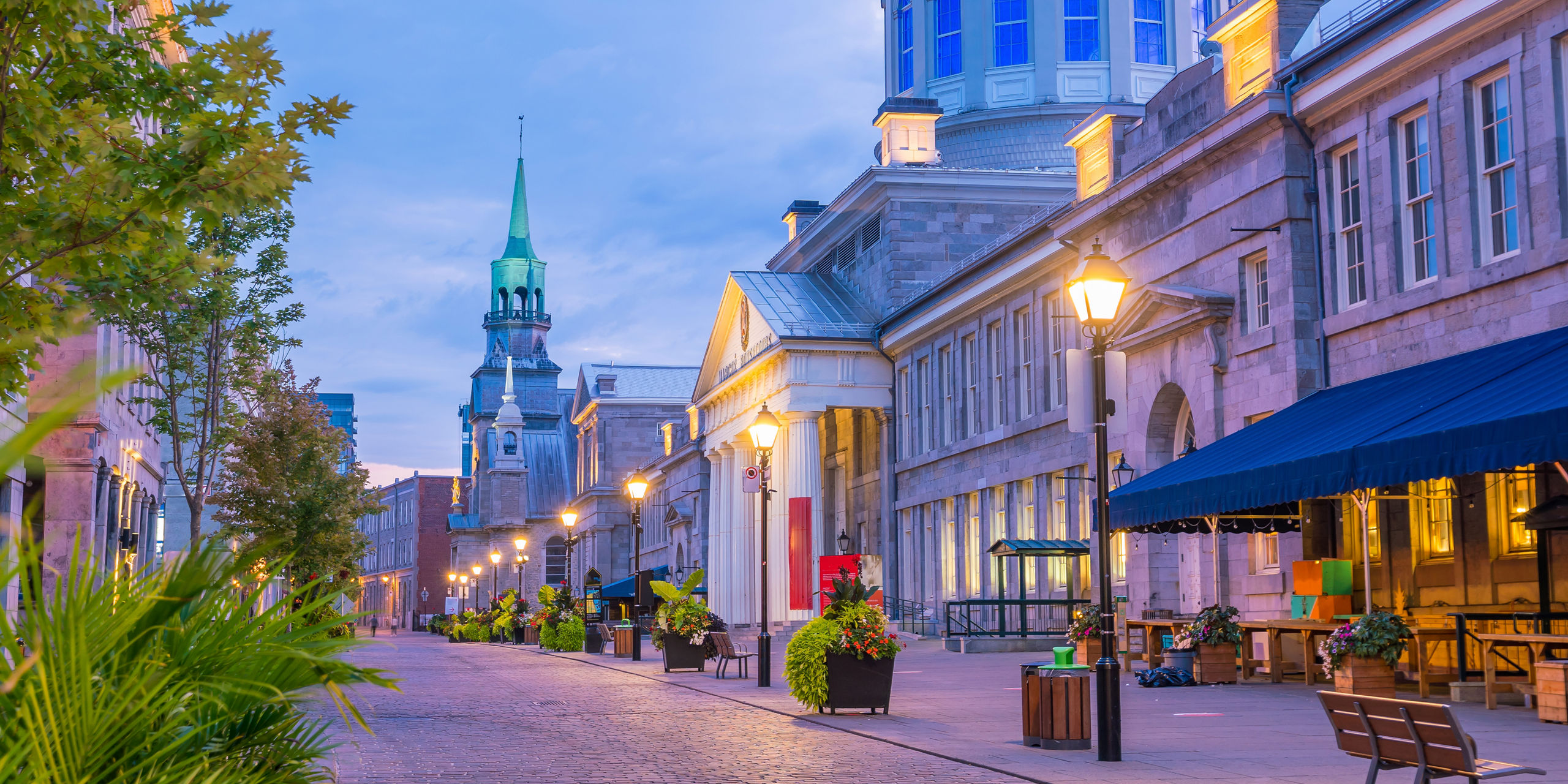 Old Town Street Twilight Montreal