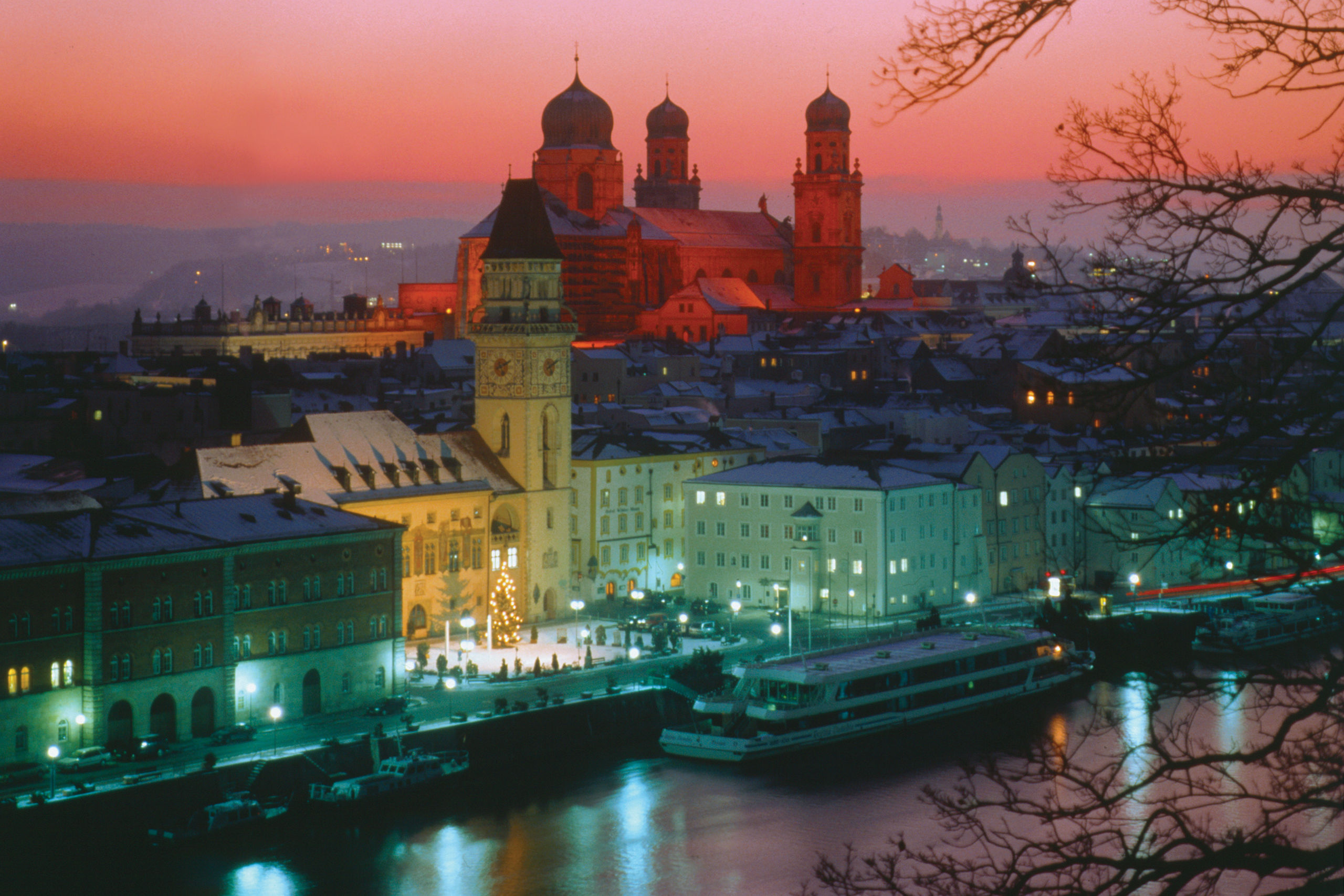 Old Town Waterfront Sunset Passau