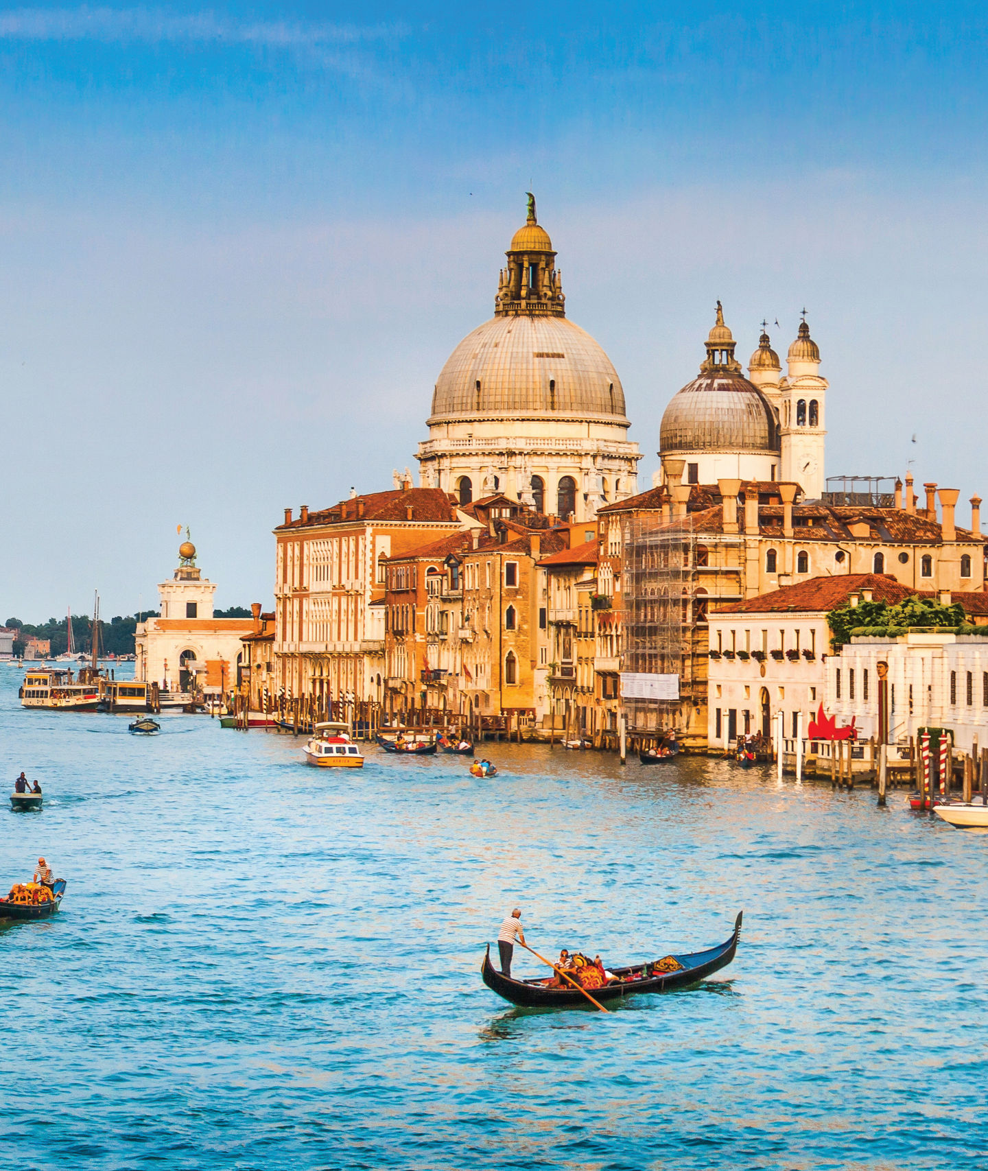 Scenic Venice Grand Canal with Gondolas