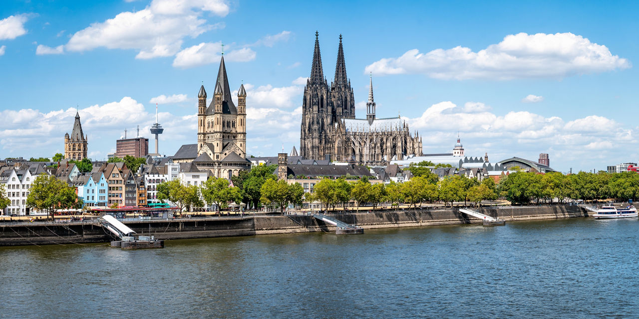 Rhine River City Skyline Cologne