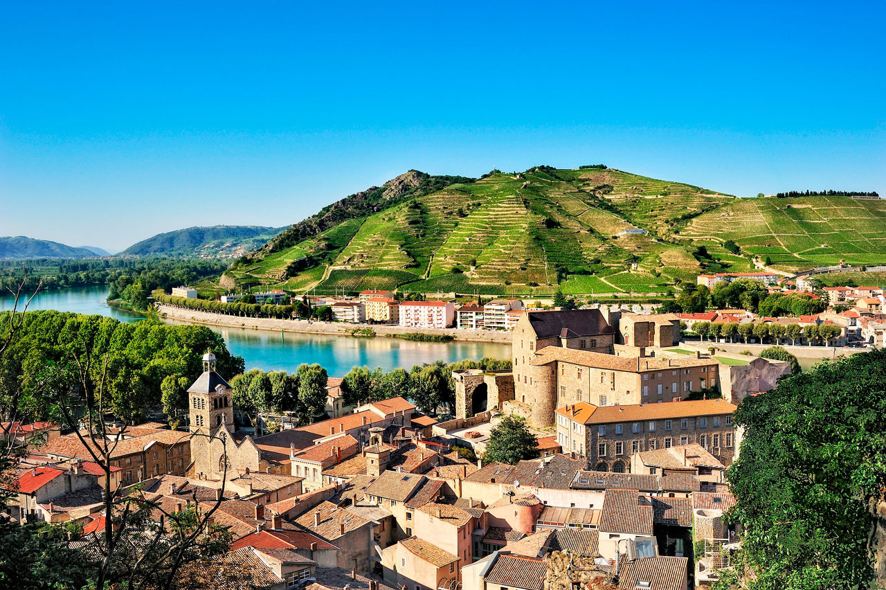 Rhone Vineyards Town Tournon sur Rhone