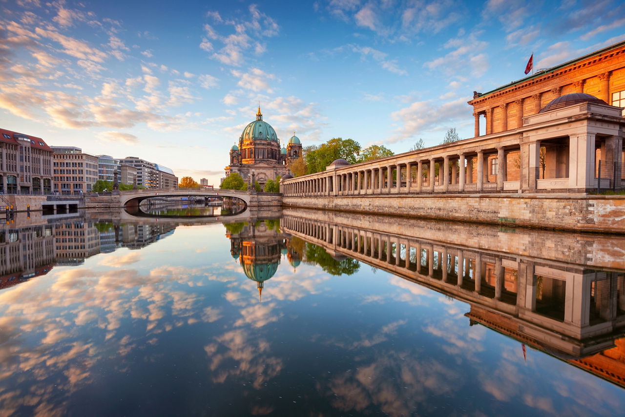 River Colonnade Cathedral Sunrise Berlin