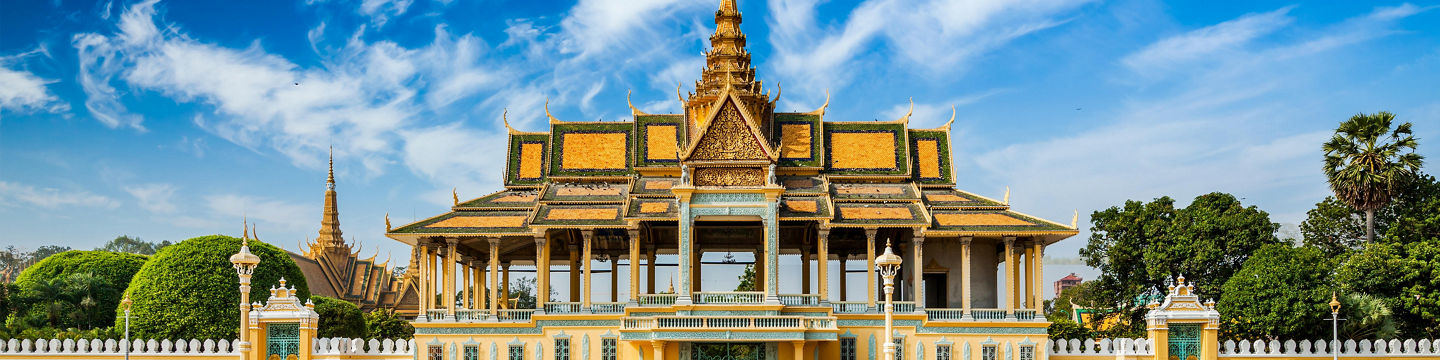 Royal Palace in Phnom Penh under blue sky