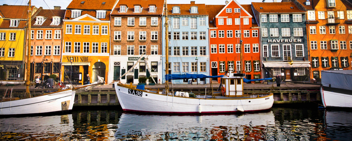 Colorful waterfront buildings in Copenhagen