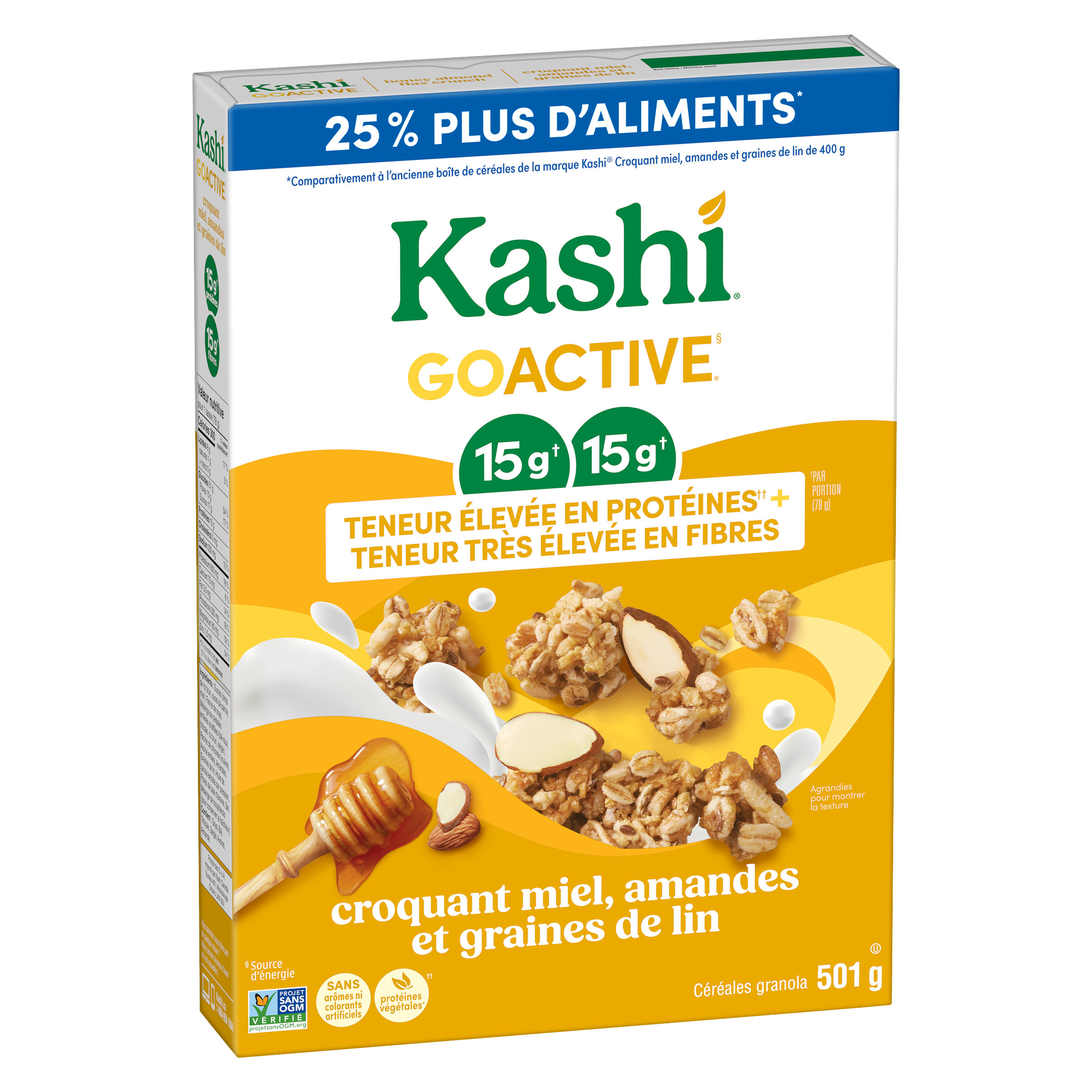 Céréales granola Kashi® GOACTIVE™ Croquant Miel, amandes et graines de lin