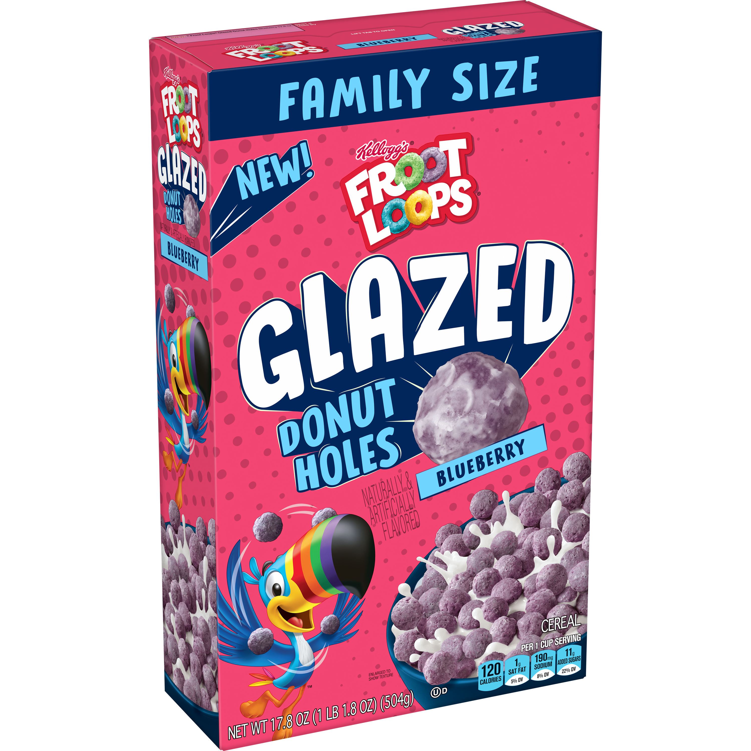 Froot Loops® Glazed Blueberry Donut Holes