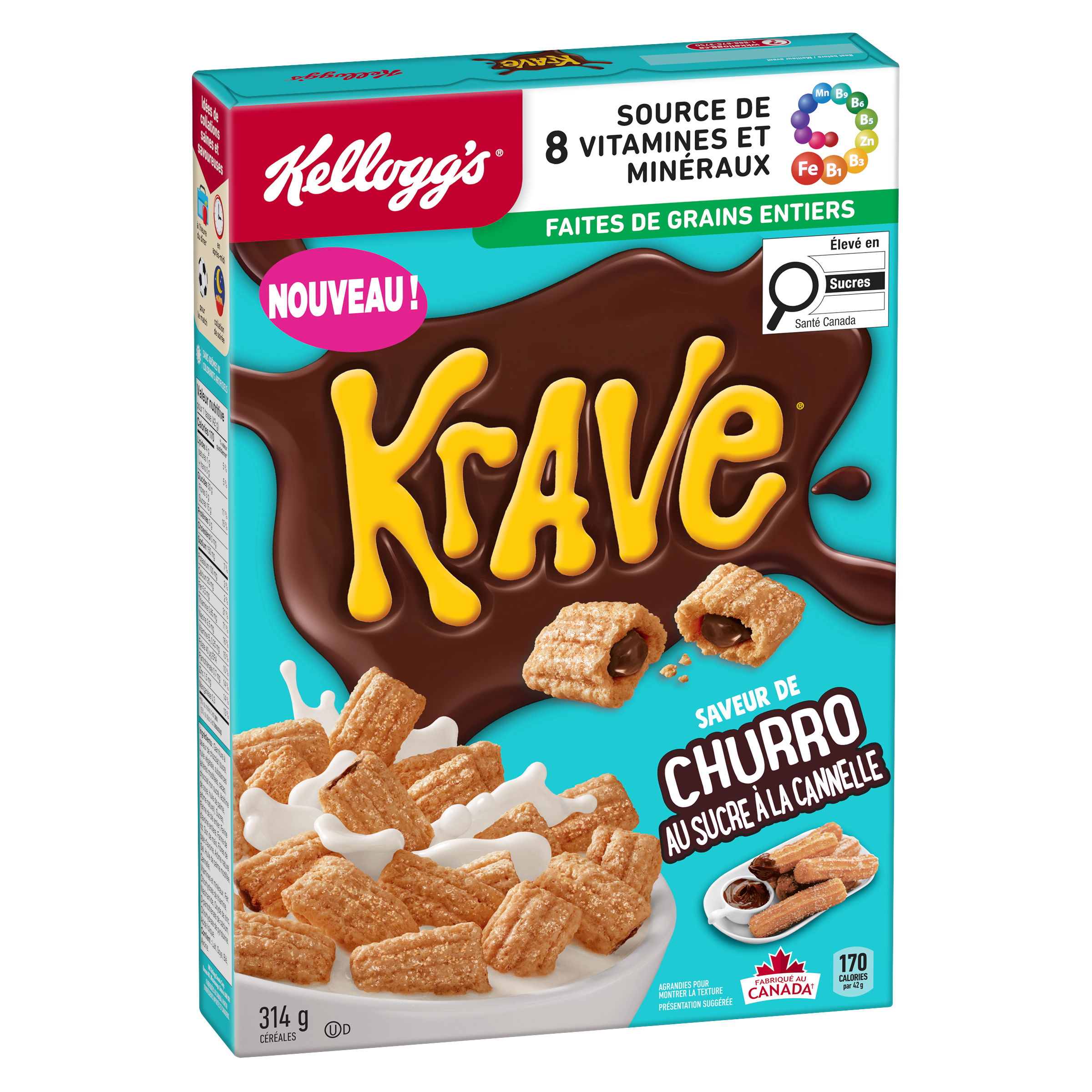 Kellogg's® Krave® céréales saveur de churro au sucre à la cannelle