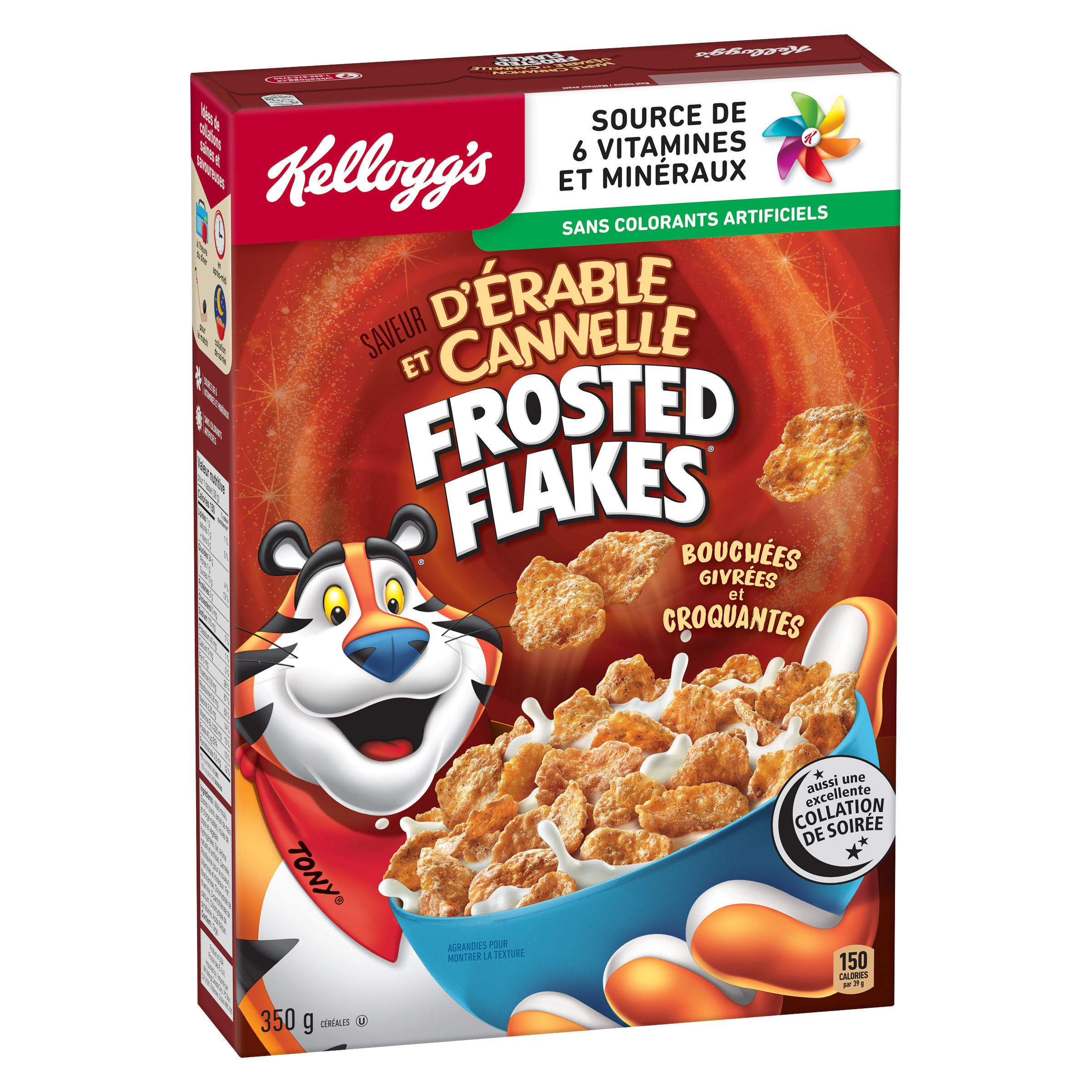 Céréales Kellogg’s Frosted Flakes® Saveur d’érable et de cannelle