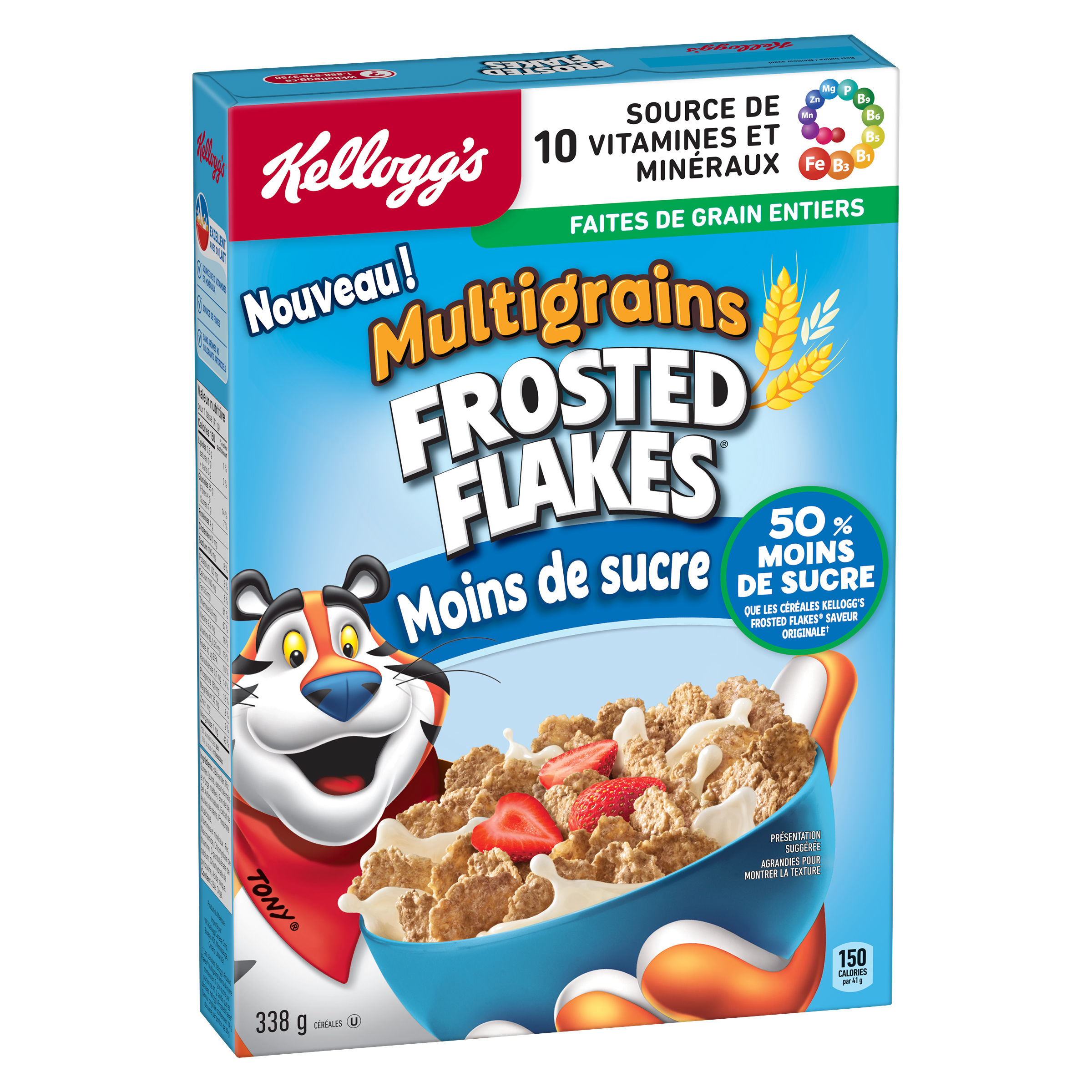 Céréales Kellogg's Frosted Flakes® Multigrains Moins de sucre