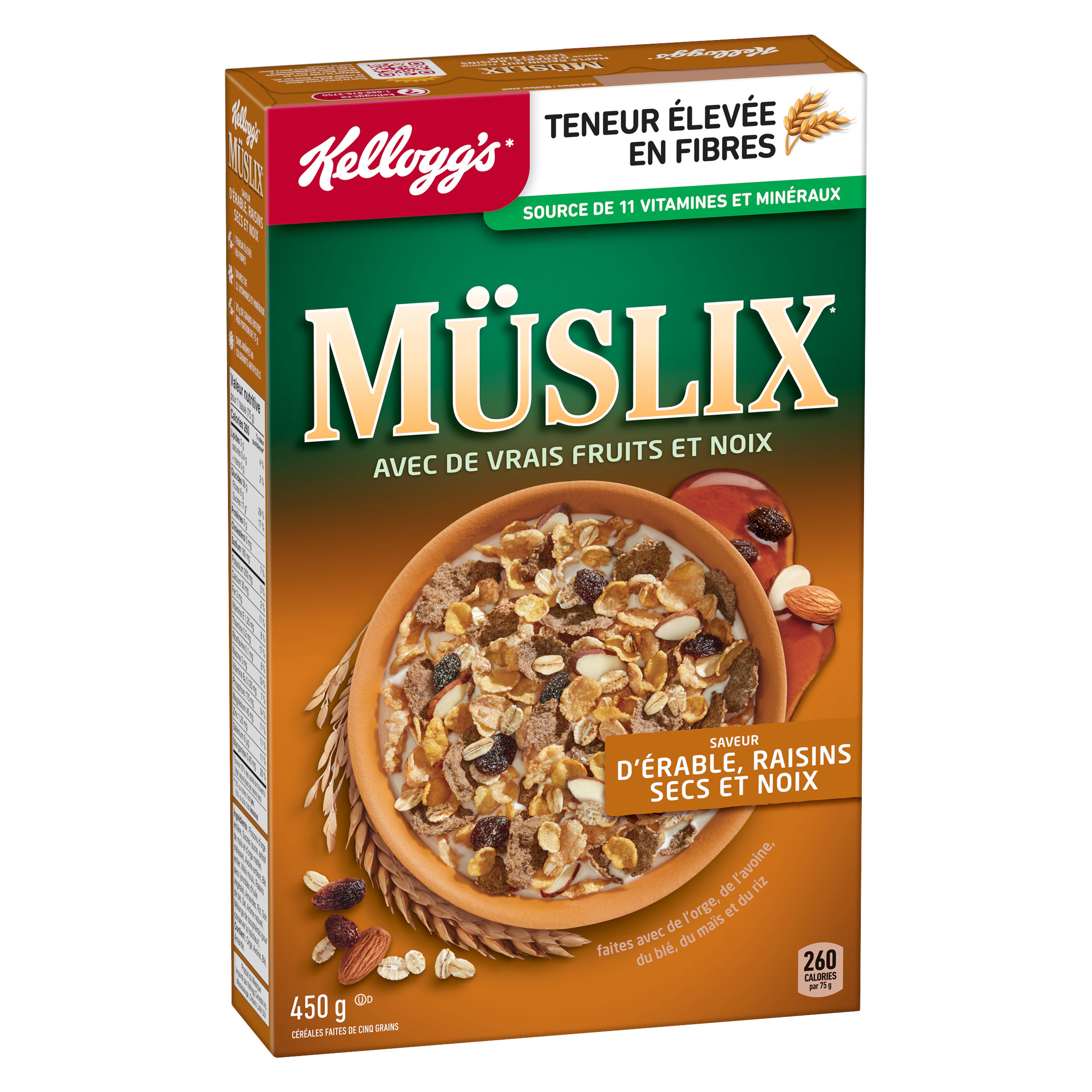 Céréales Müslix® Saveur d'érable, noix et raisins secs