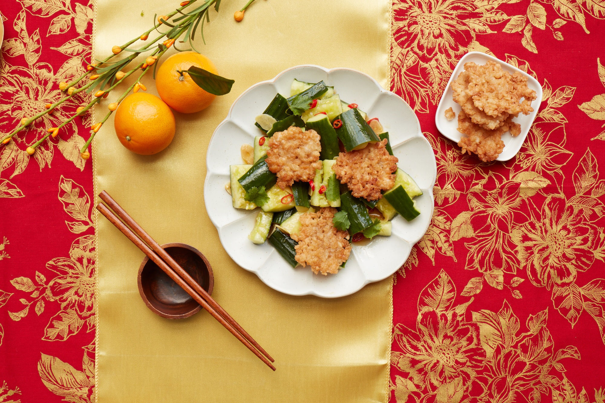 Crispy “Guoba” with Smashed Cucumber Salad