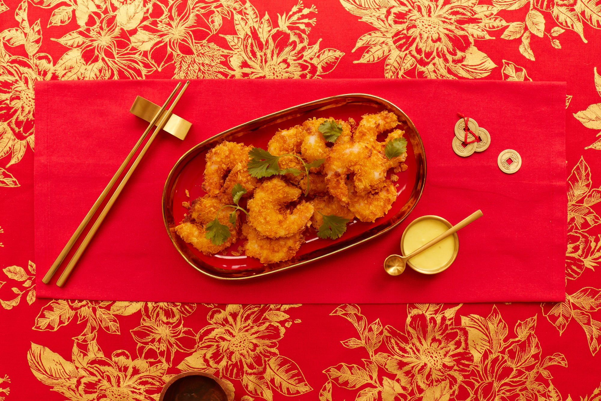 Golden Mustard Shrimp Balls