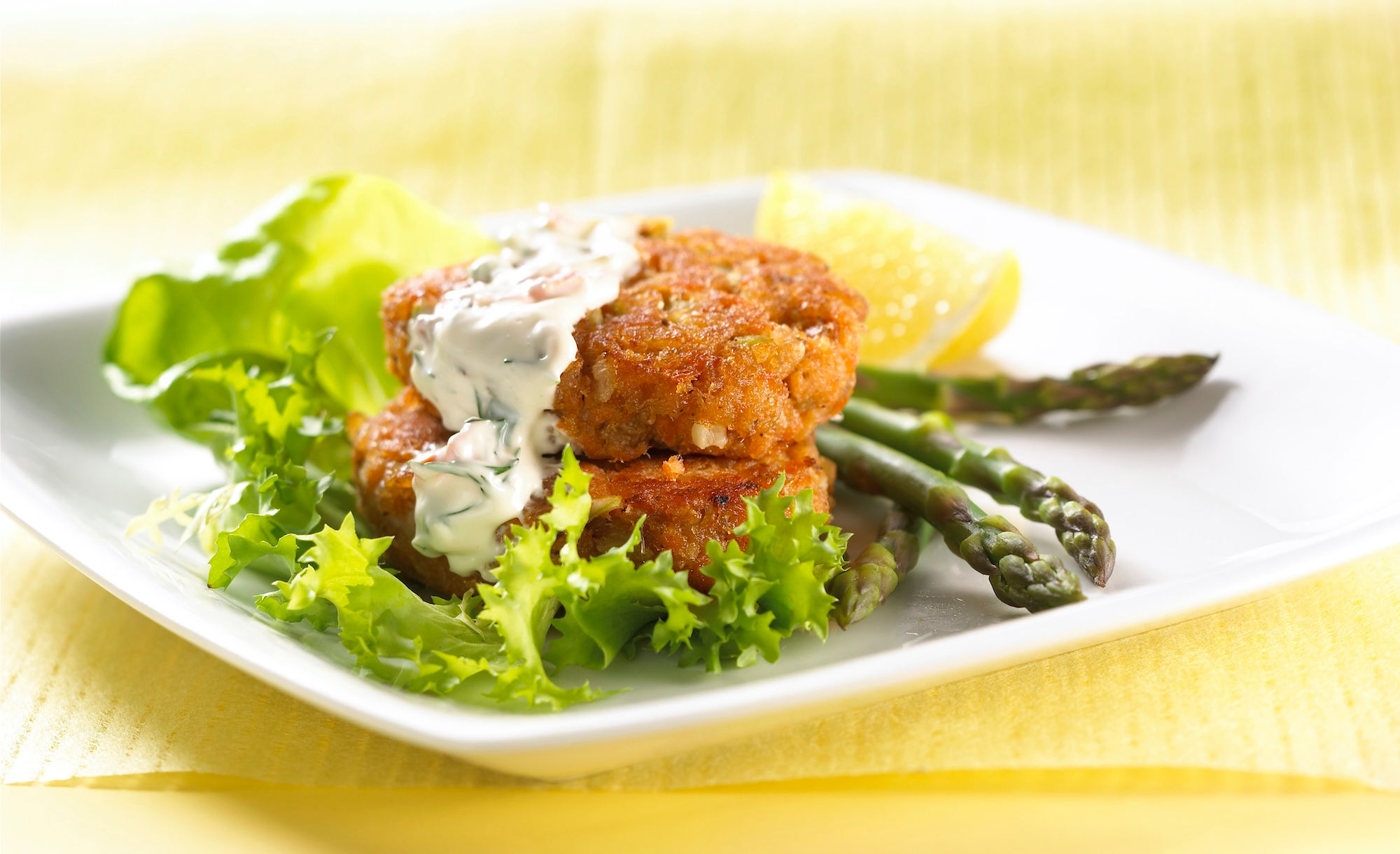 Salmon Patties with Mustard Sauce