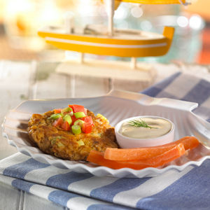 Salmon Cakes with Mustard Sauce